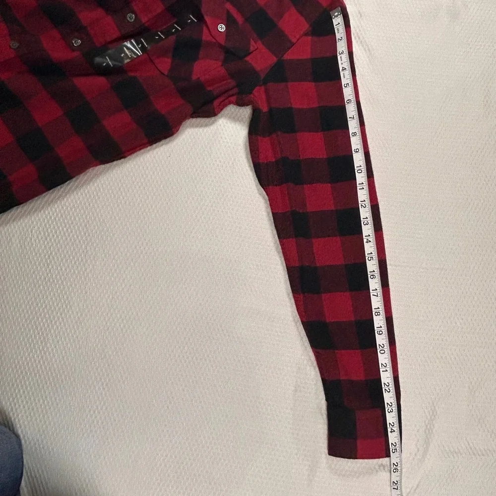 VTG Y2K‎ Banana Republic Mens S Buffalo Check Flannel Shirt NEW Red Gorpcore